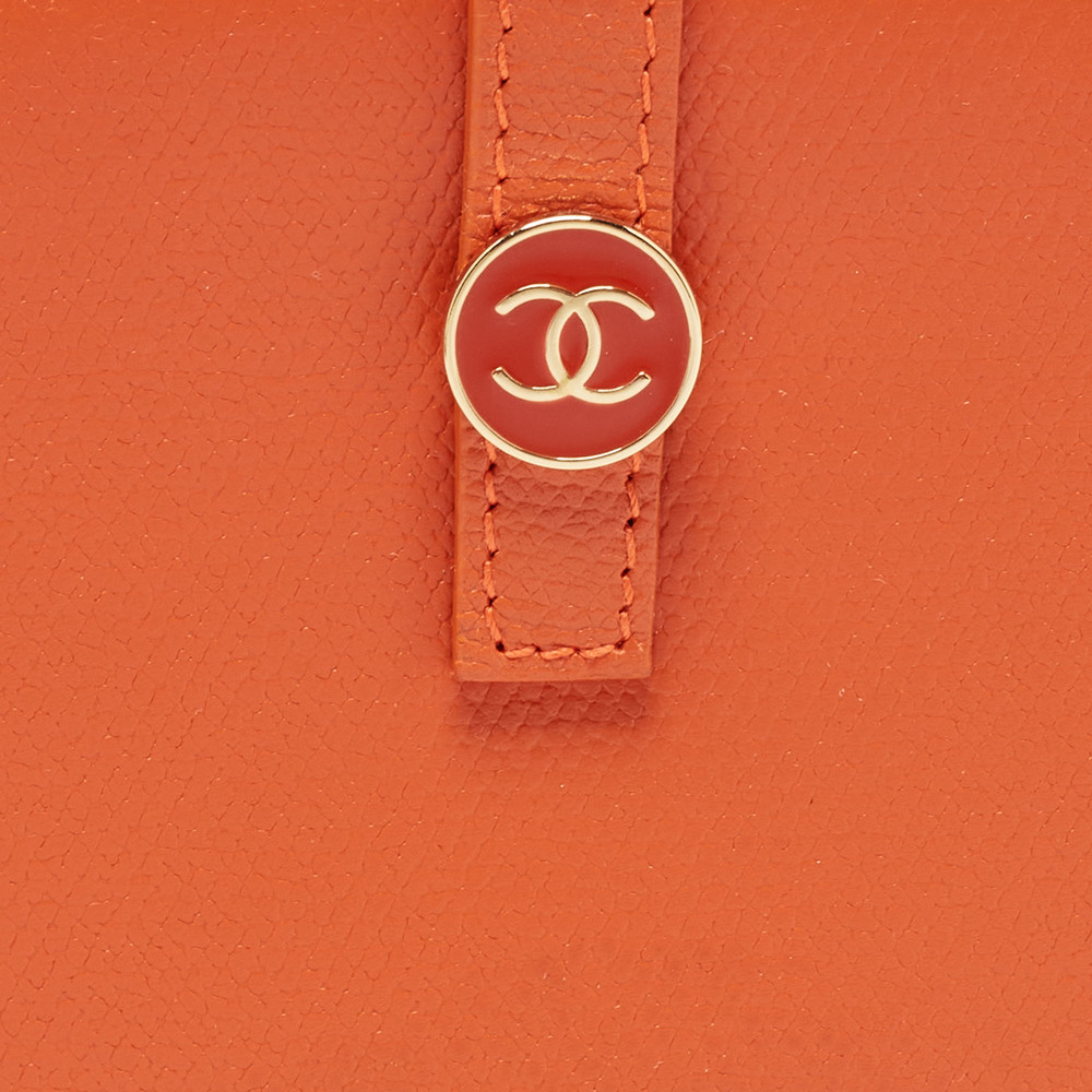 CHANEL Orange Leather CC Flap Continental Wallet - Picture 8 of 8